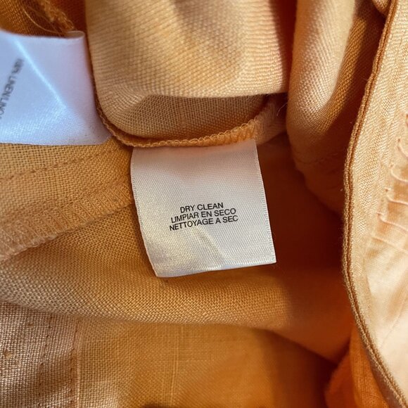 Jones New York Collection Womens Orange Pleated Linen Blazer Jacket Size 12 - Picture 7 of 7